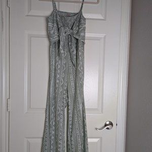 Green and White Boho Tank jumpsuit